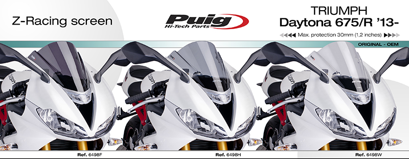 Triumph Daytona 675 R 2013 2016 Puig Double Bubble Screen Clear
